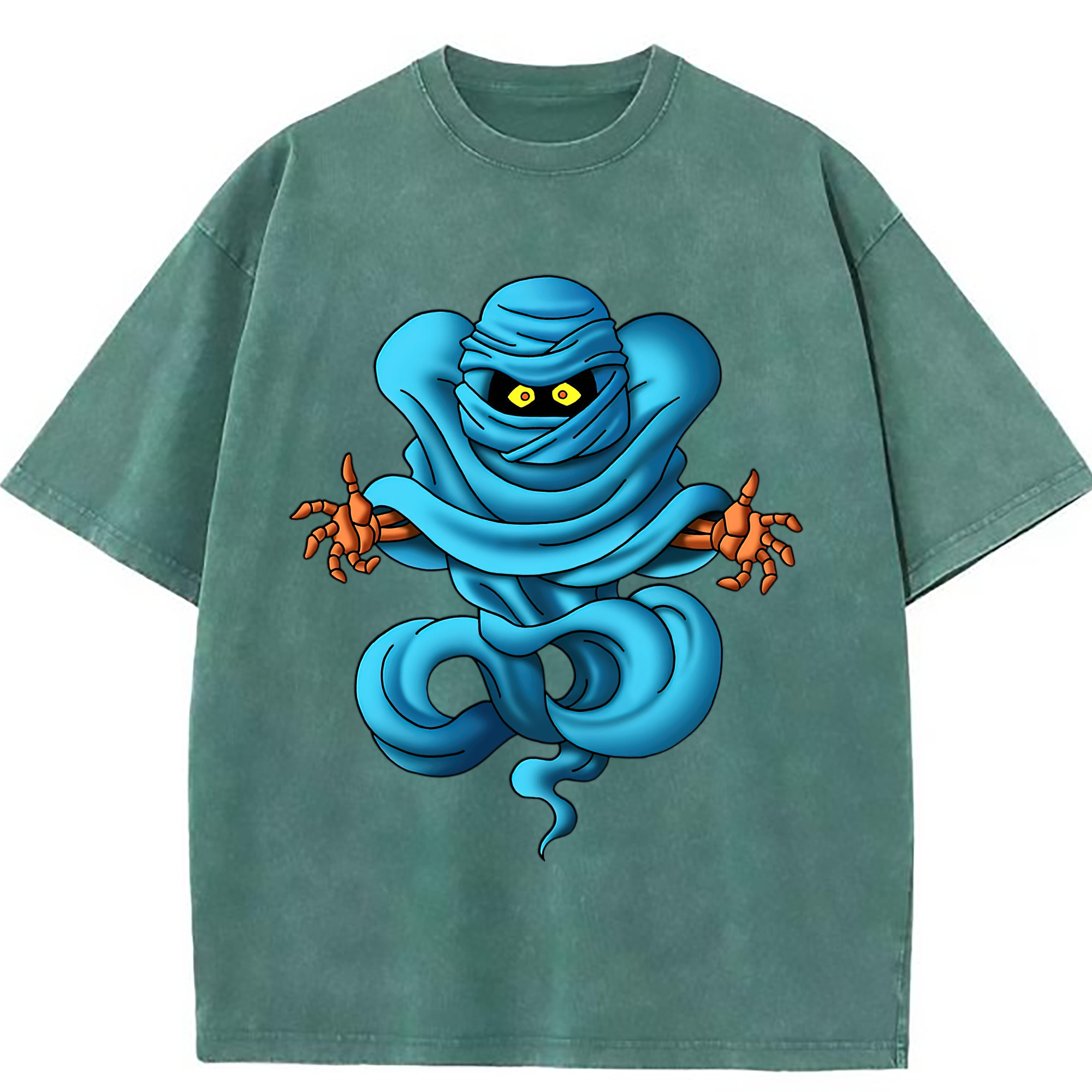 （画像用） ドラゴンクエスト Doragon Kuesuto Dragon Quest 綿100% ヴィンテージ風 半袖Tシャツ（フロントプリント）